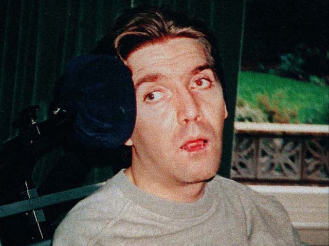 <p>Andrew Devine pictured after emerging from an eight-year vegetative state following the Hillsborough disaster</p>