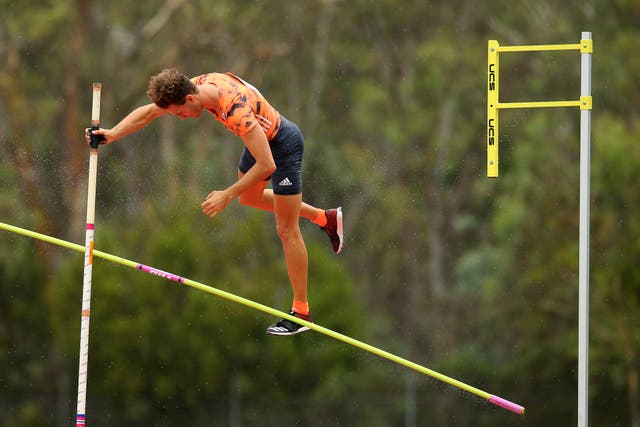 <p>File: Australia’s Kurtis Marschall competes during the Canberra Festival of Athletics on 28 January, 2019</p>