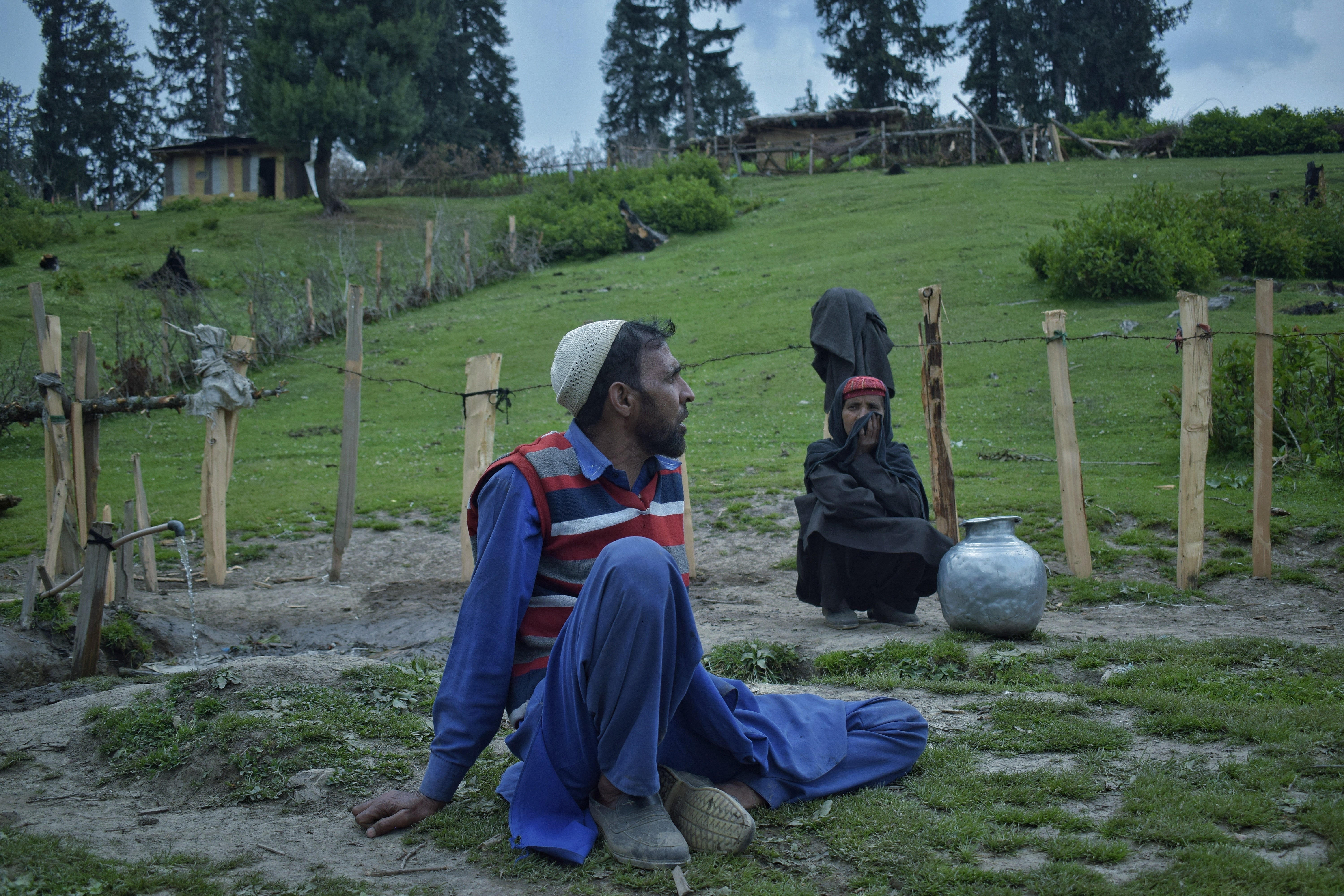 Mohammad Shafi, with his wife Mansha Begum, speak about the havoc wreaked by Forest Department employees during a demolition on 24 May in the Zampathri area of Shopian