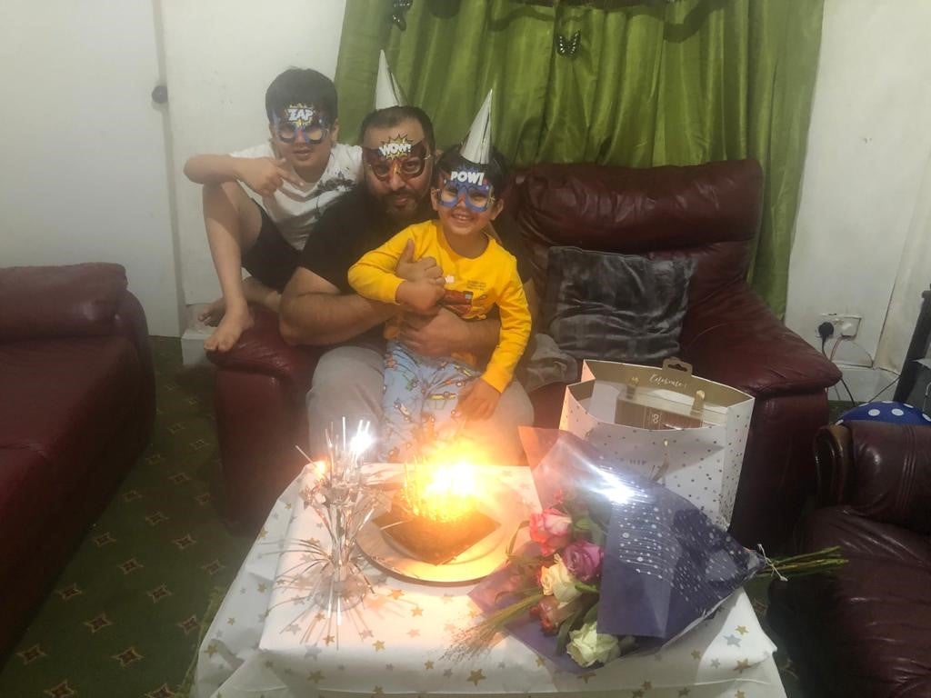 Asim Riaz and his two sons celebrate a birthday just weeks before their tragic trip to Loch Lomond