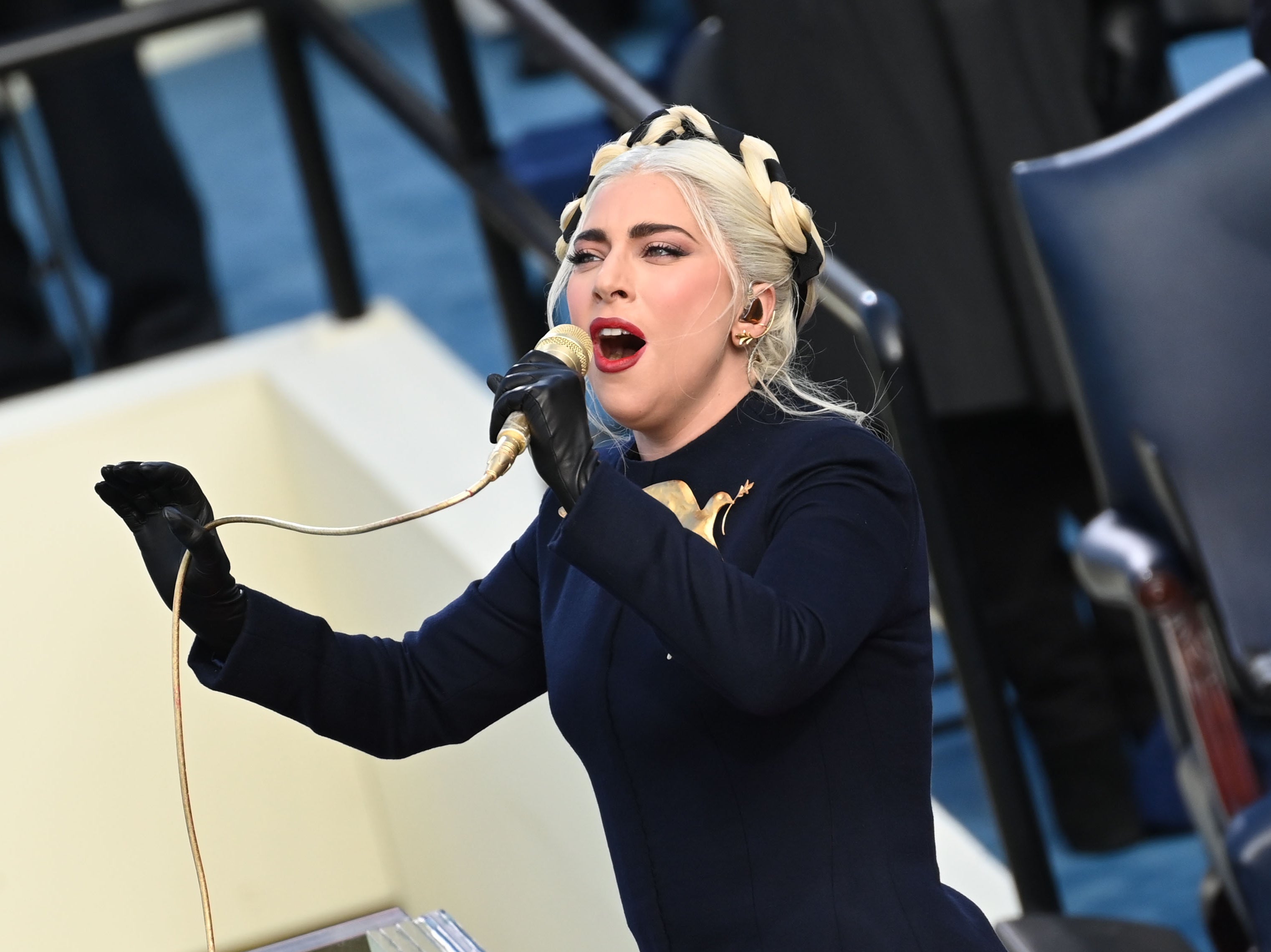 <p>Lady Gaga pictured at Joe Biden’s inauguration</p>
