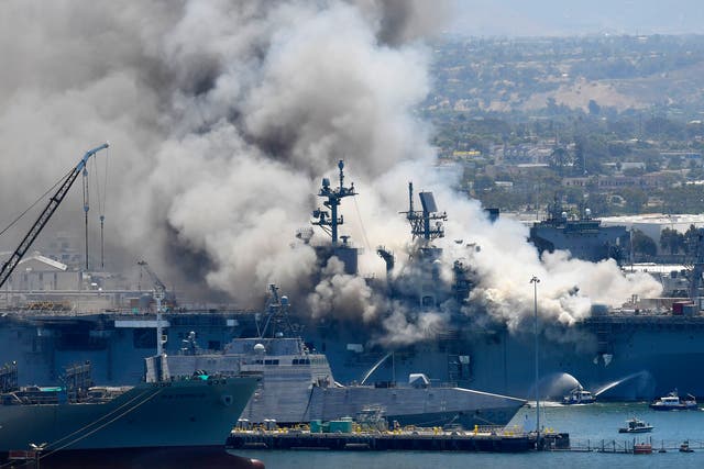 <p>Navy Ship Fire</p>