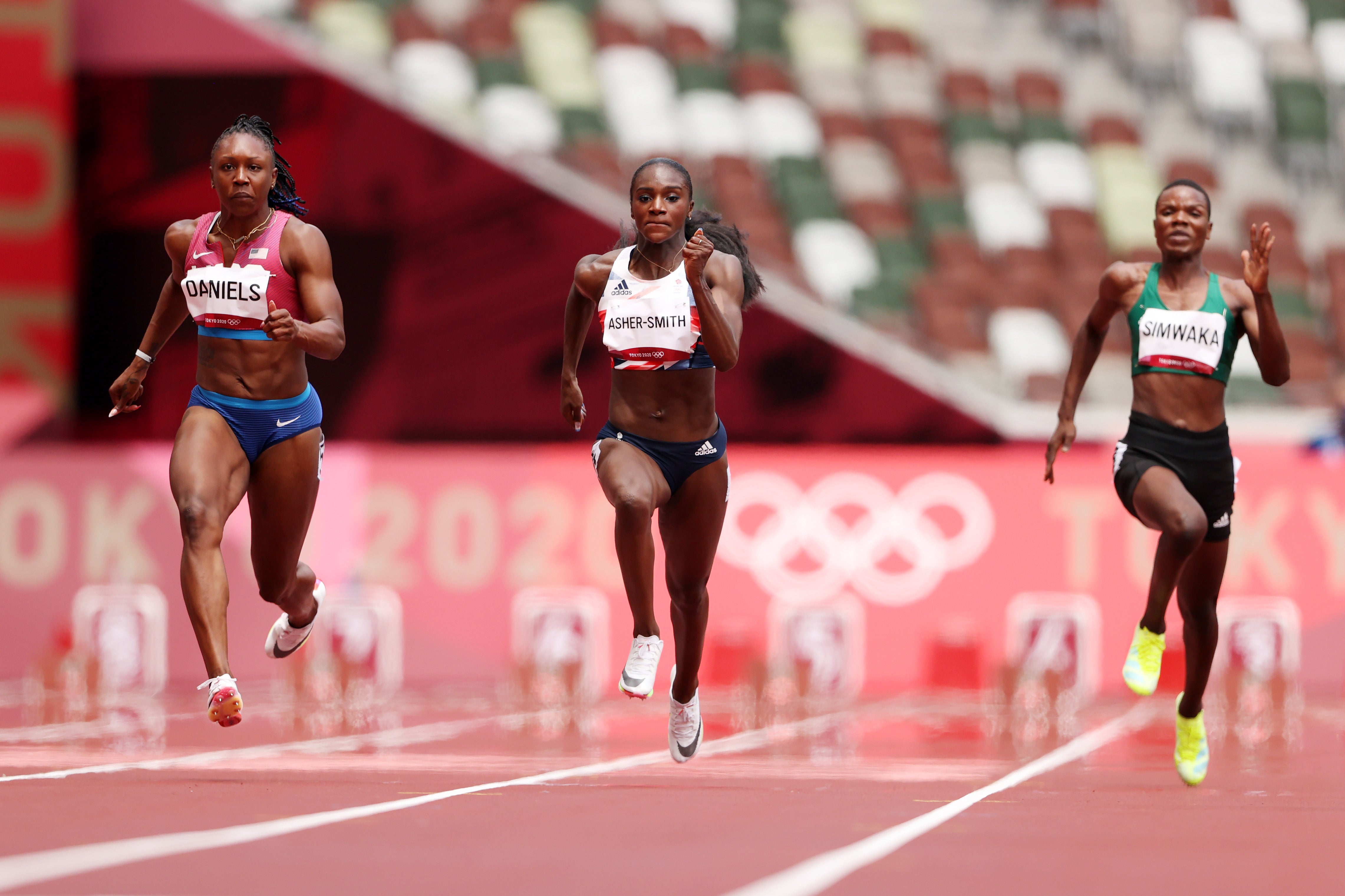Dina Asher-Smith finished second in her 100m heat