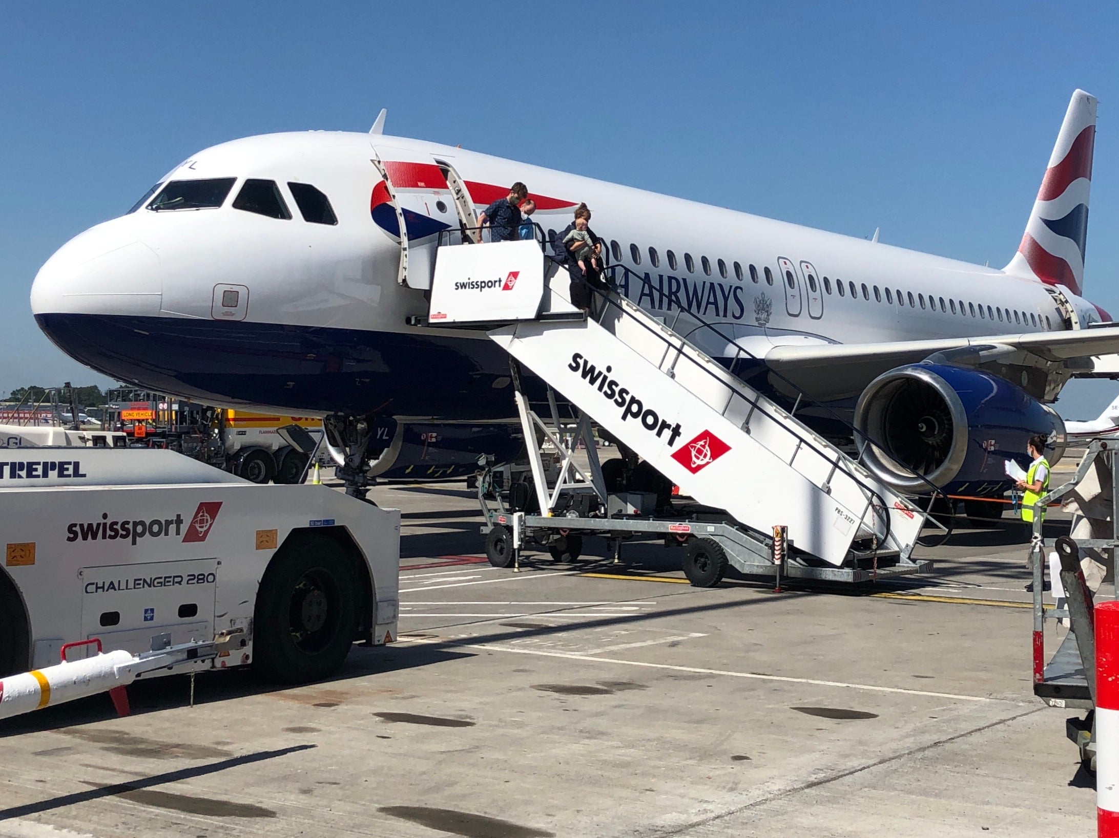 Half full: British Airways Airbus A320 at Dublin airport. The IAG group filled 49.2% of seats in the first half of 2021