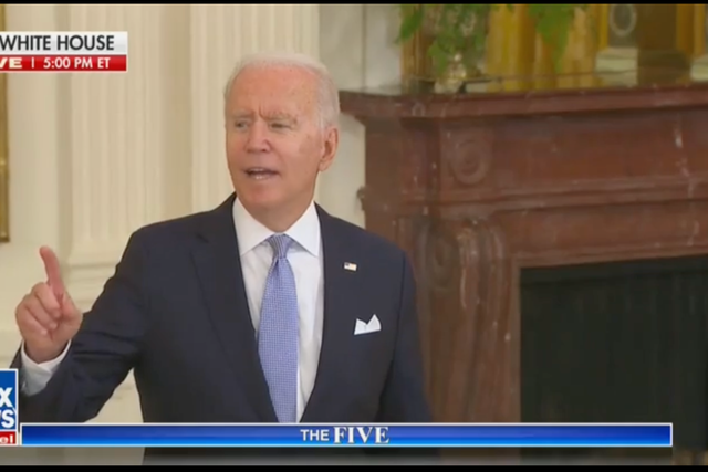 <p>President Joe Biden answered Fox News White House Correspondent Peter Doocy’s question about masks</p>