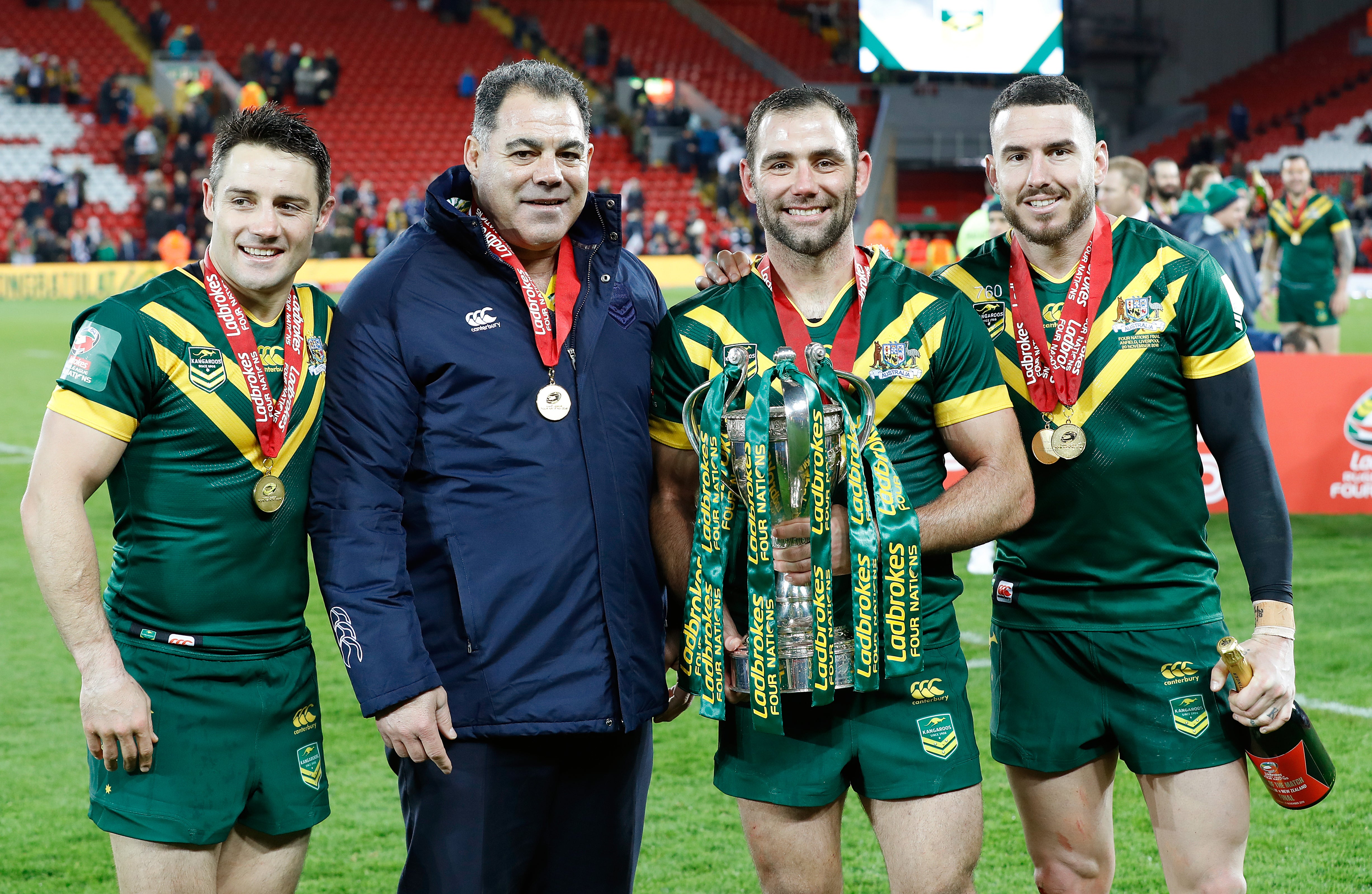 Australia head coach Mal Meninga (second left) is a passionate supporter of the international game, says Adrian Lam (Martin Rickett/PA)