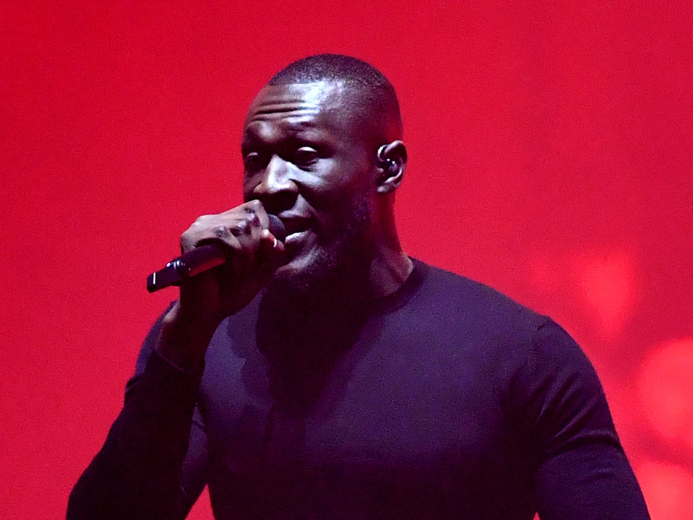 <p>Stormzy performing at the Brit Awards last year</p>