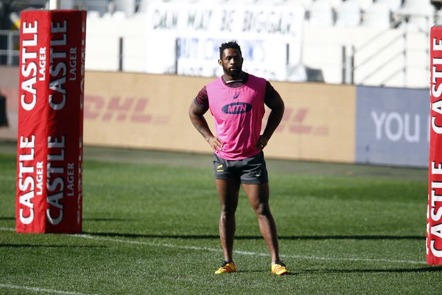 Siya Kolisi, pictured, has further inflamed refereeing tensions ahead of Saturday’s second Test with the British and Irish Lions (Steve Haag/PA)
