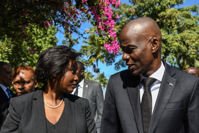 <p>Martine Moïse (L) lost her husband President Jovenel Moïse (R) in an assassination</p>