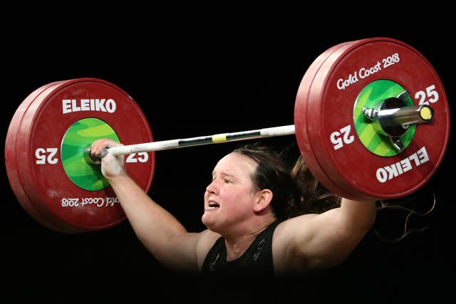 <p>New Zealand's Laurel Hubbard lifts in the snatch of the women's 90kg weightlifting final at the 2018 Commonwealth Games on the Gold Coast, Australia</p>