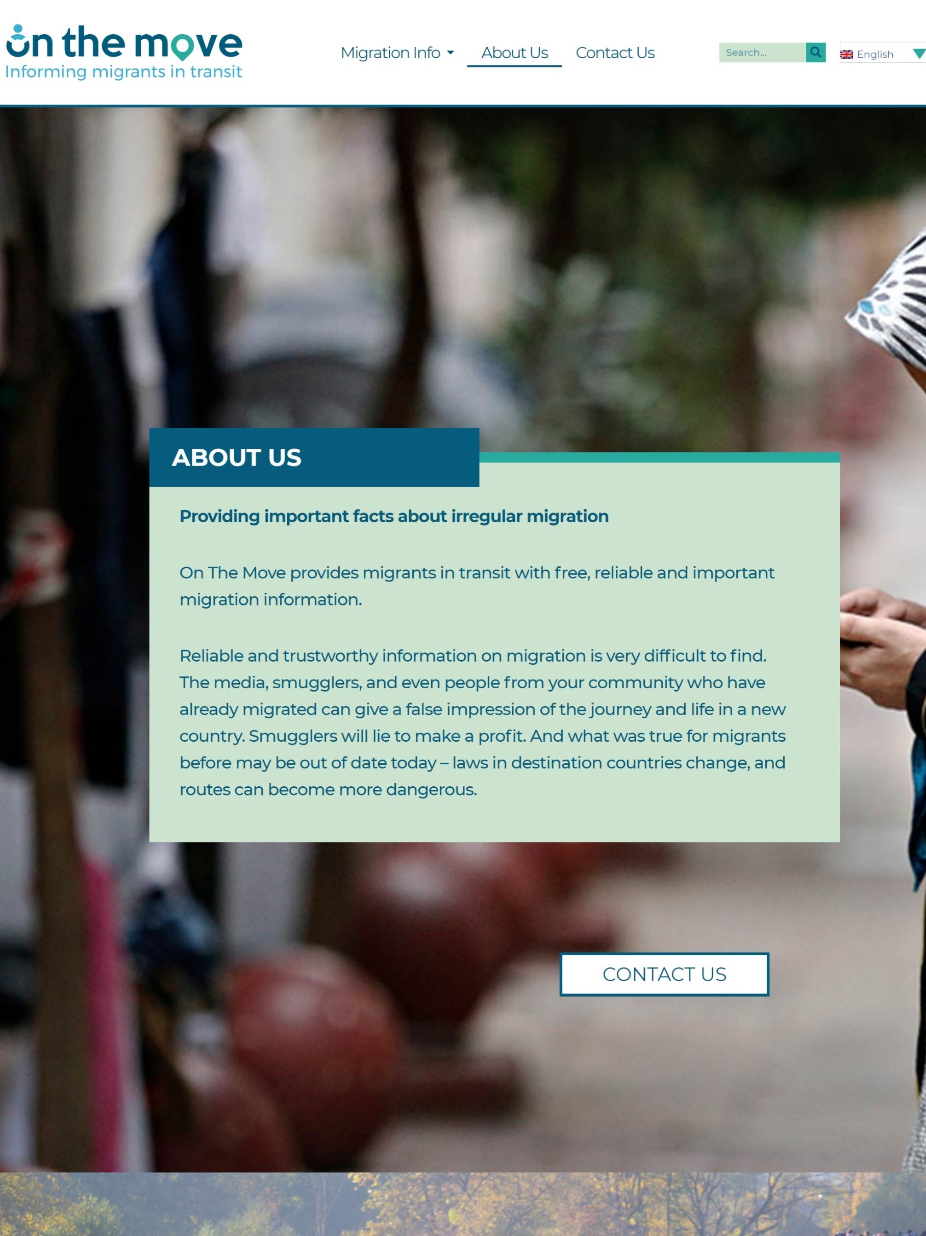 The ‘about us’ section of the Home Office’s ‘On The Move’ website