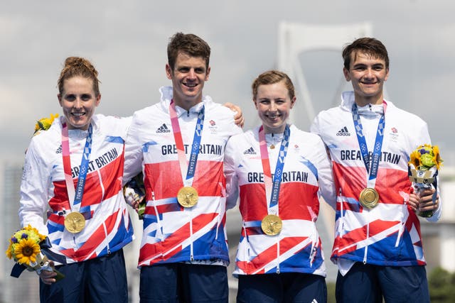 <p>The British relay team finished 14 seconds ahead of the United States in second place</p>