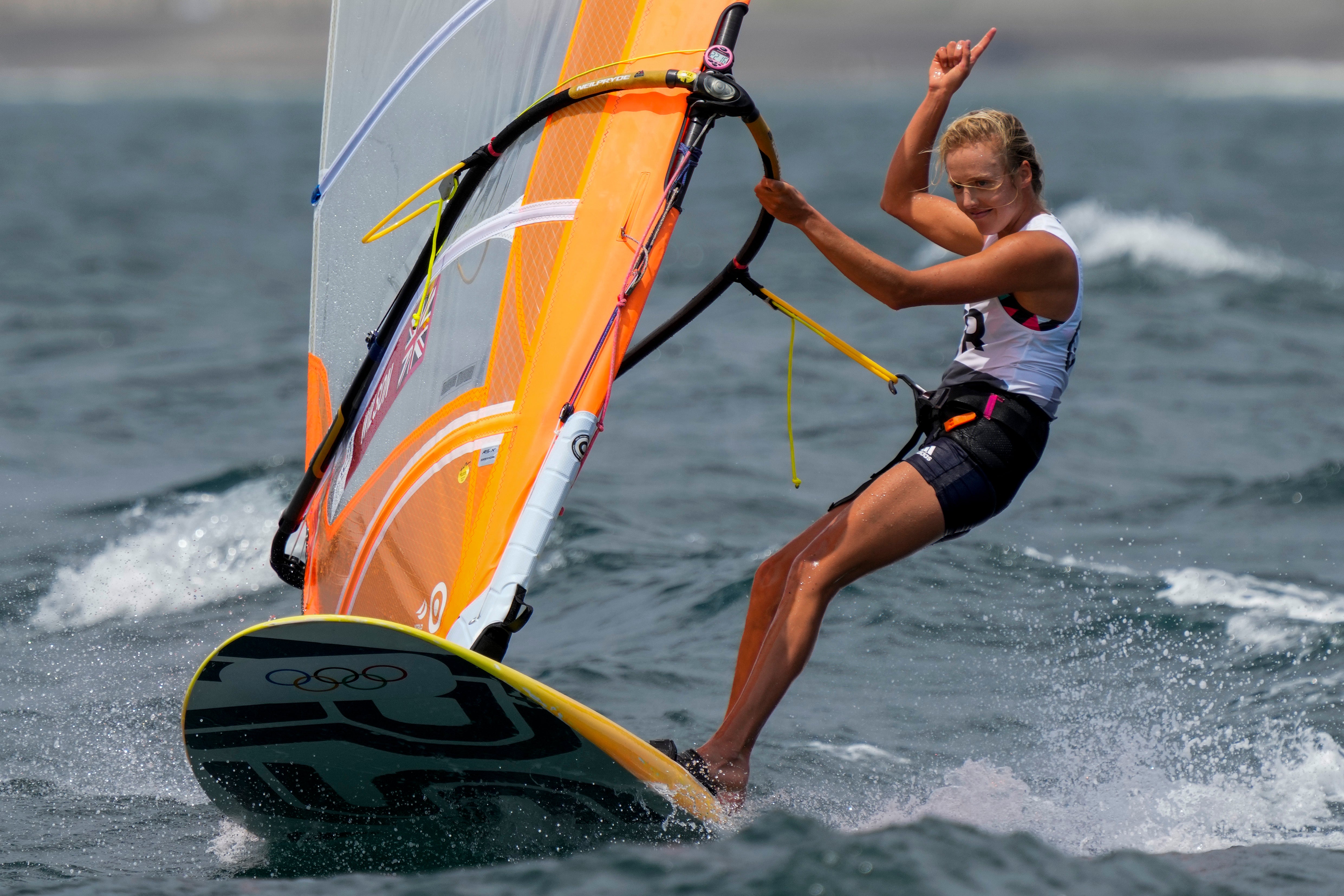 Emma Wilson won windsurfing bronze for Great Britain (Bernat Armangue/AP)