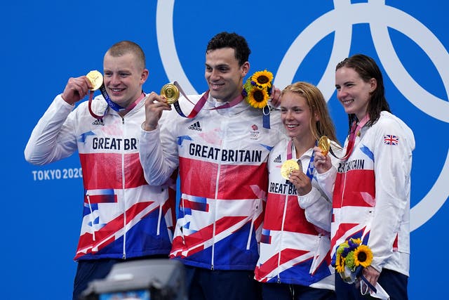 Great Britain celebrated more success in the pool on Saturday (Adam Davy/PA)