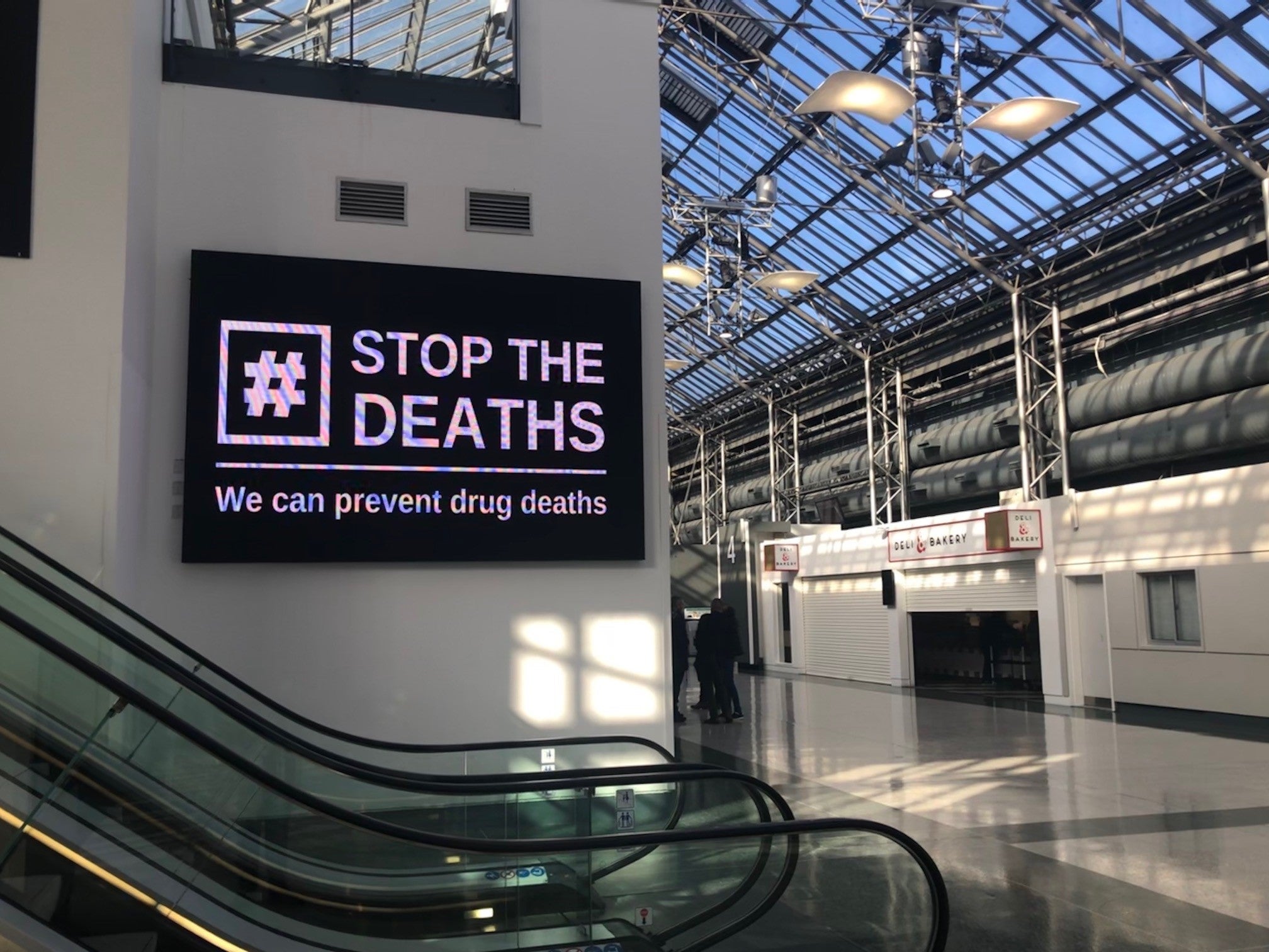 A sign at the Scottish Drugs Conference being held at the Scottish Events Campus (SEC) in Glasgow