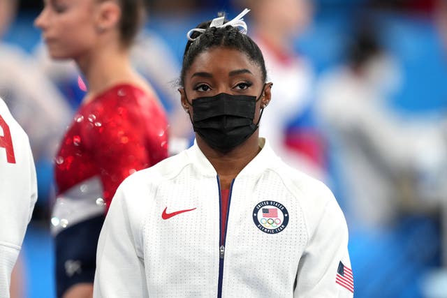 Simone Biles is set to withdraw from the remainder of the Tokyo Olympics (Martin Rickett/PA)
