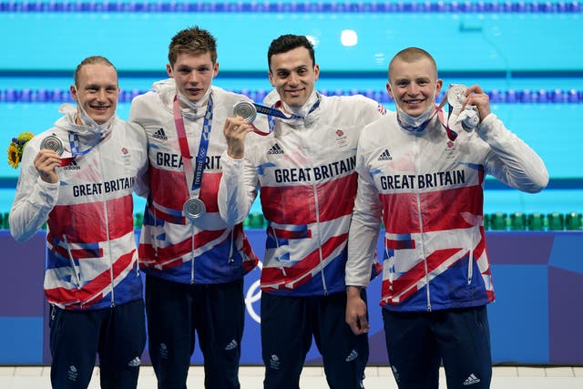 Great Britain settled for silver in the men’s 4x200m medley relay (Joe Giddens/PA)
