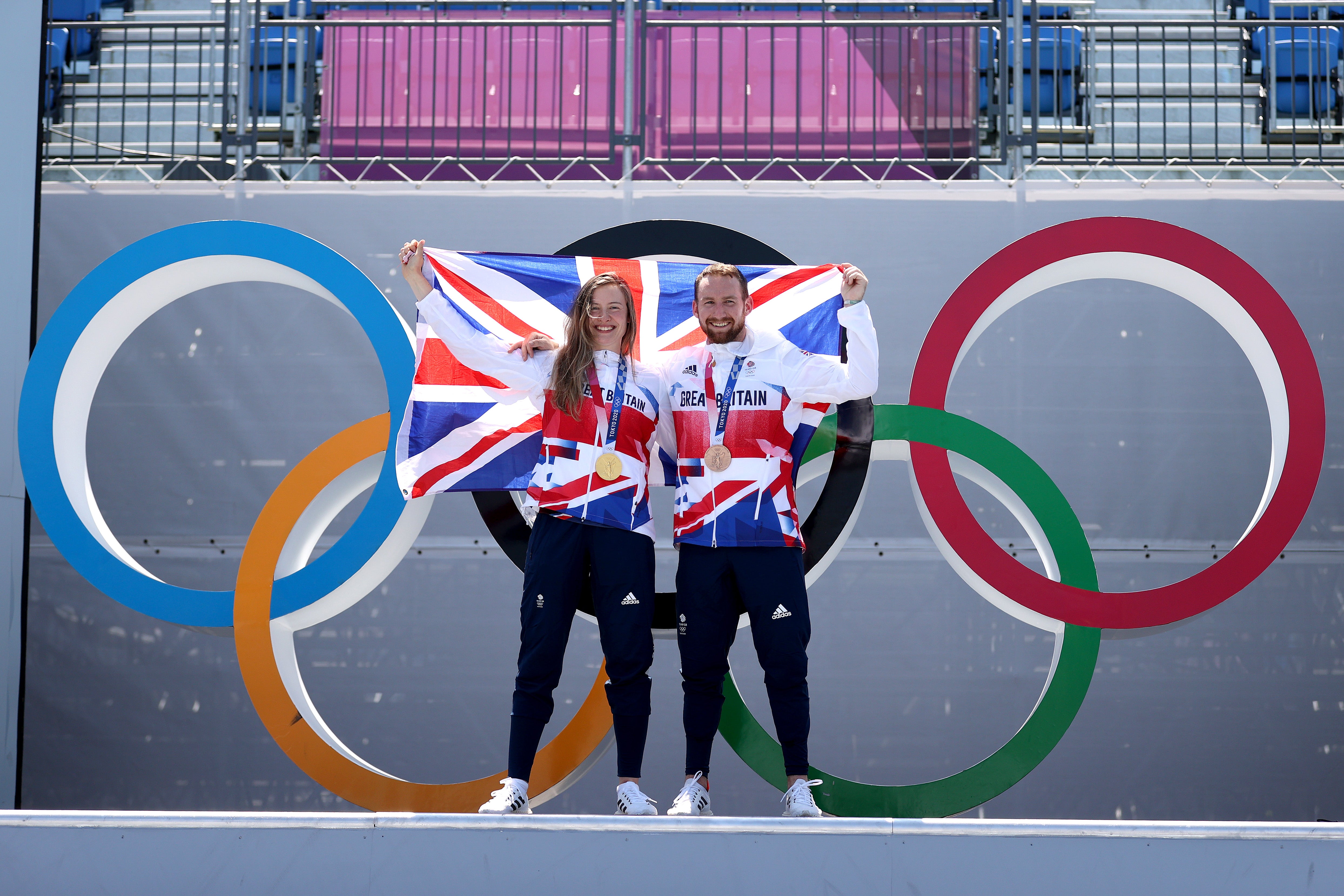 Worthington with Team GB’s bronze medalist Declan Brooks