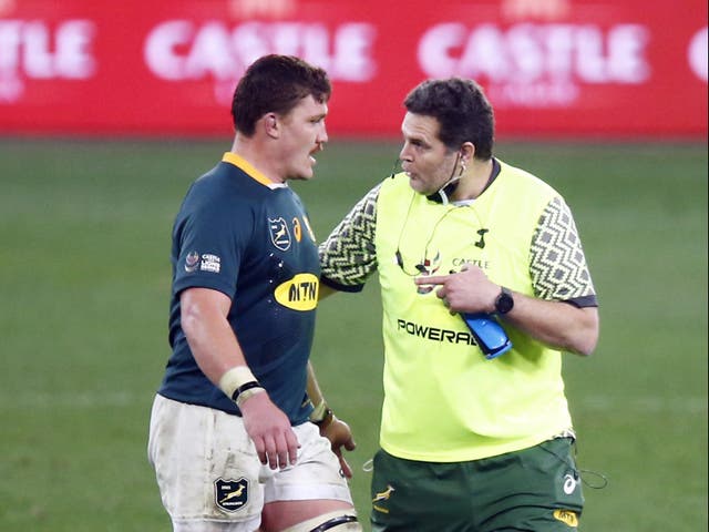 South Africa’s Rassie Erasmus, right, won the off-field mind games battle ahead of the second Test with the Lions (Steve Haag/PA)