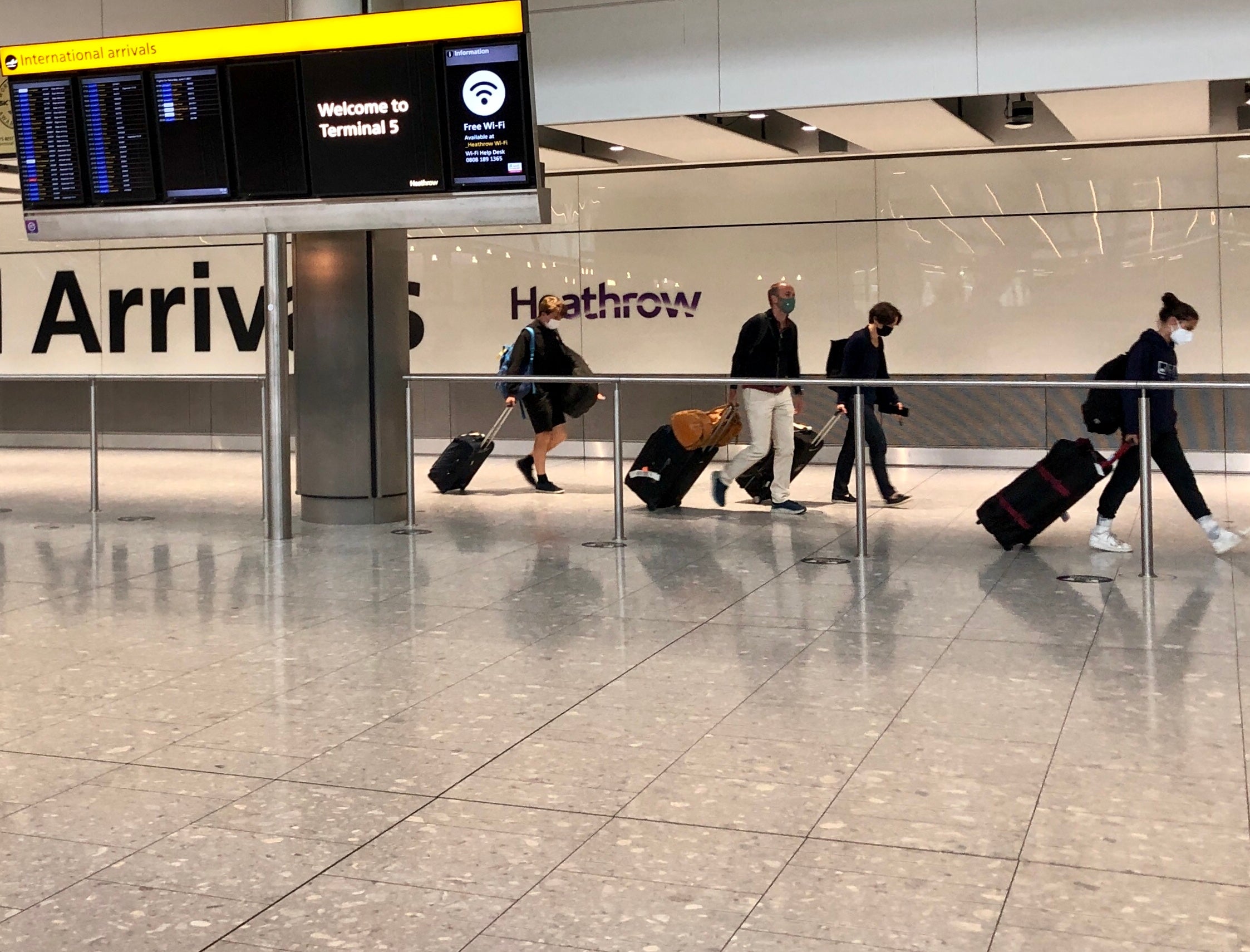 Welcome sight: arrivals at Heathrow airport Terminal 5