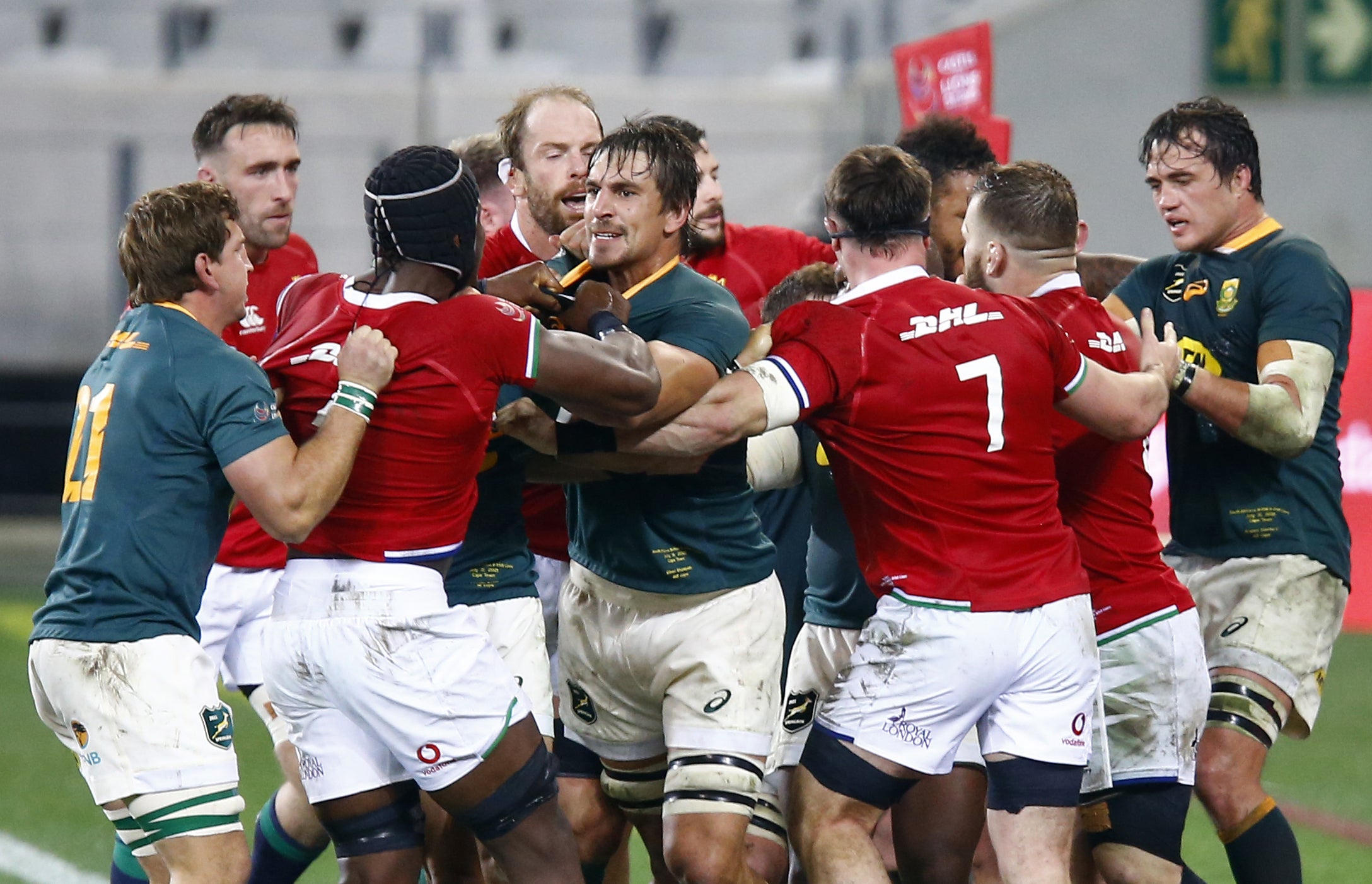 South Africa beat the British and Irish Lions in a bruising 27-9 victory to set up a decider in the three-match series (Steve Haag/PA)