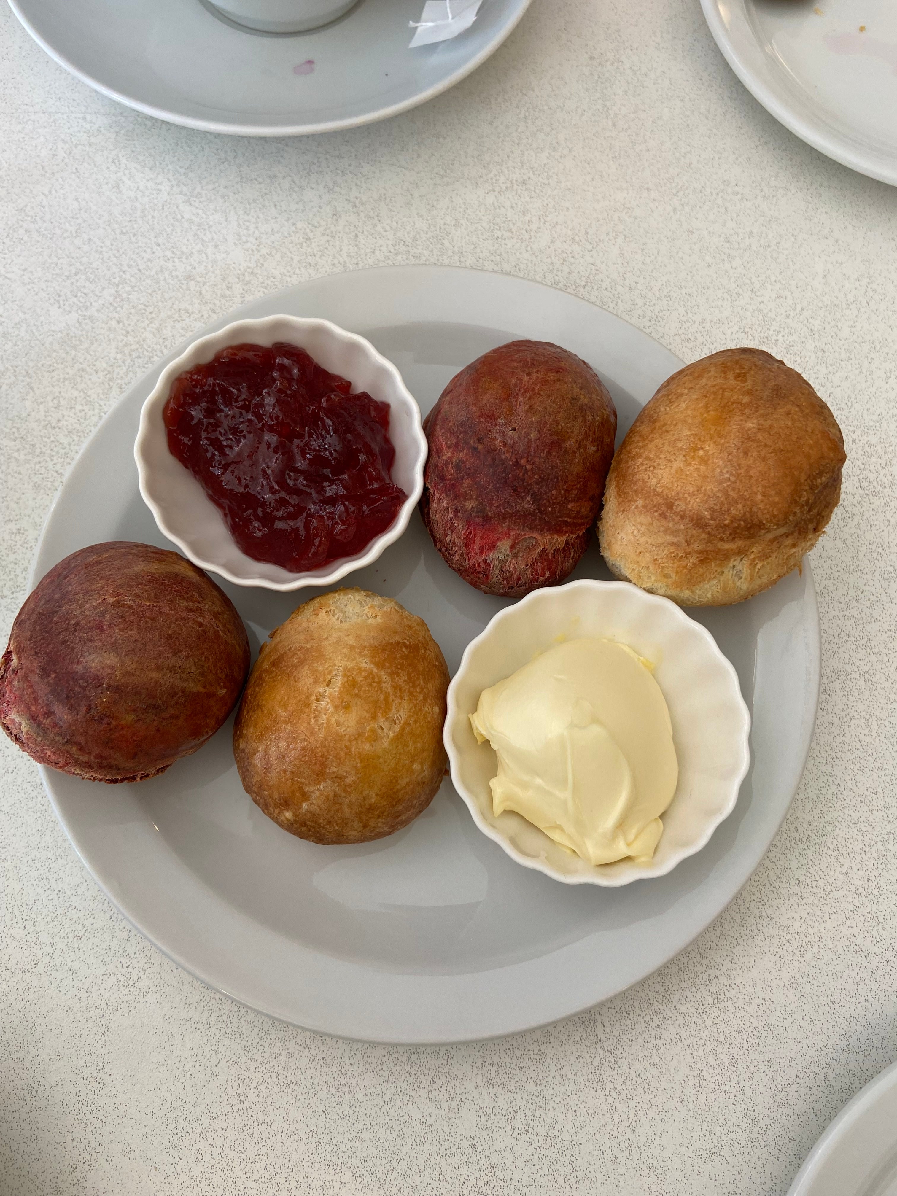 Scones with clotted cream and jam