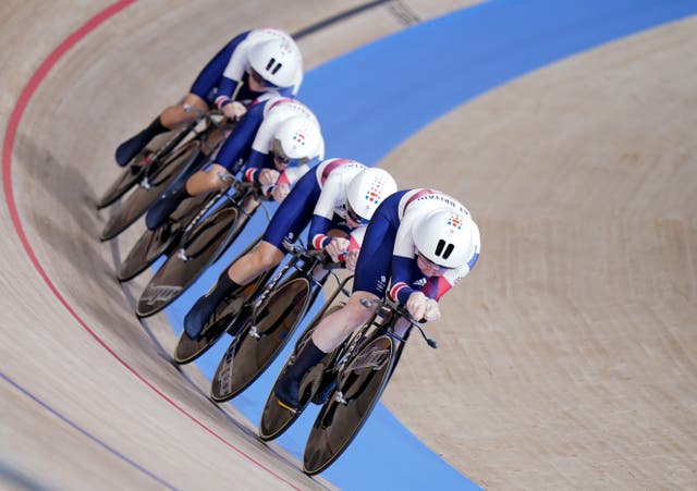 Great Britain finished second in qualifying for the team pursuit (Danny Lawson/PA)