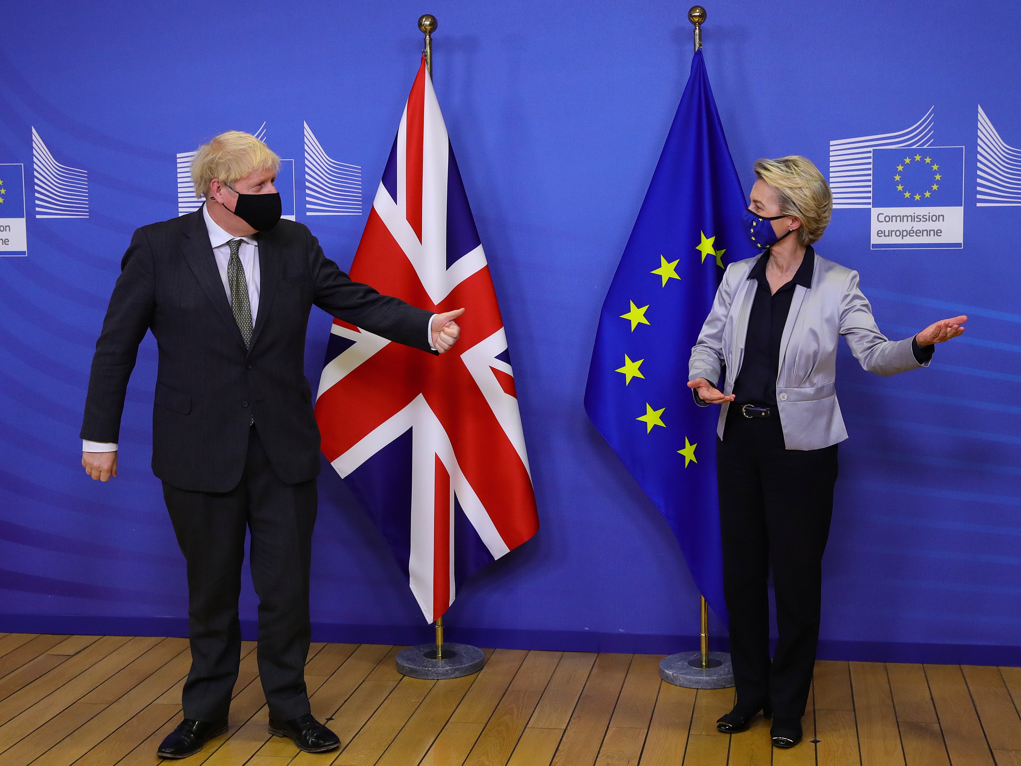 Boris Johnson and European Commission president Ursula von der Leyen