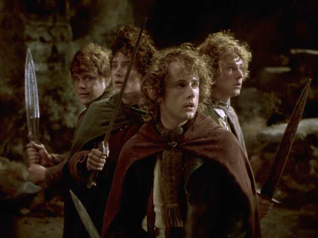 <p>Four hobbits in ‘Lord of the Rings'</p>