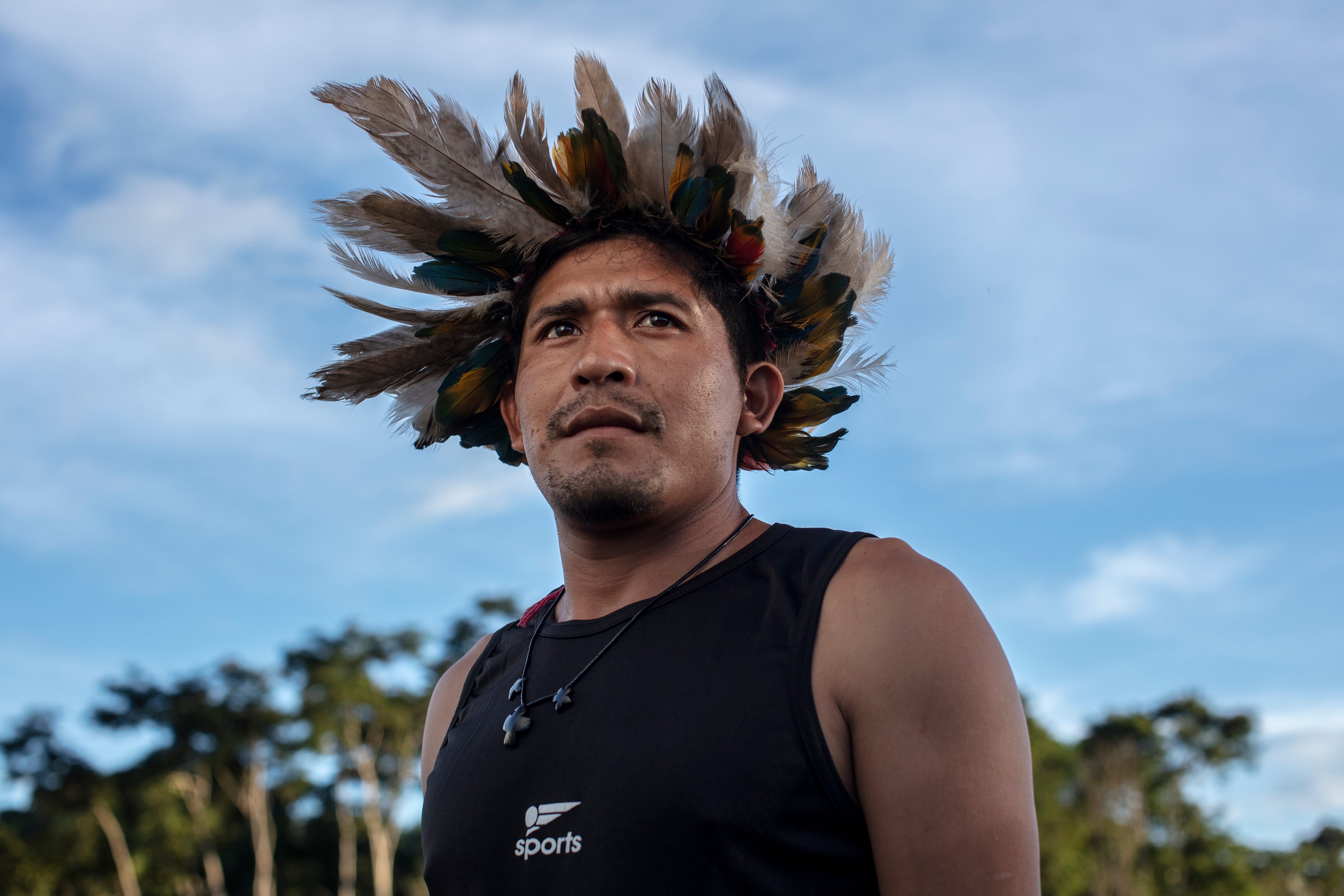 Awapy Uru-eu-wau-wau, a chief of the Uru-eu-wau-wau, Rondônia, Brazil