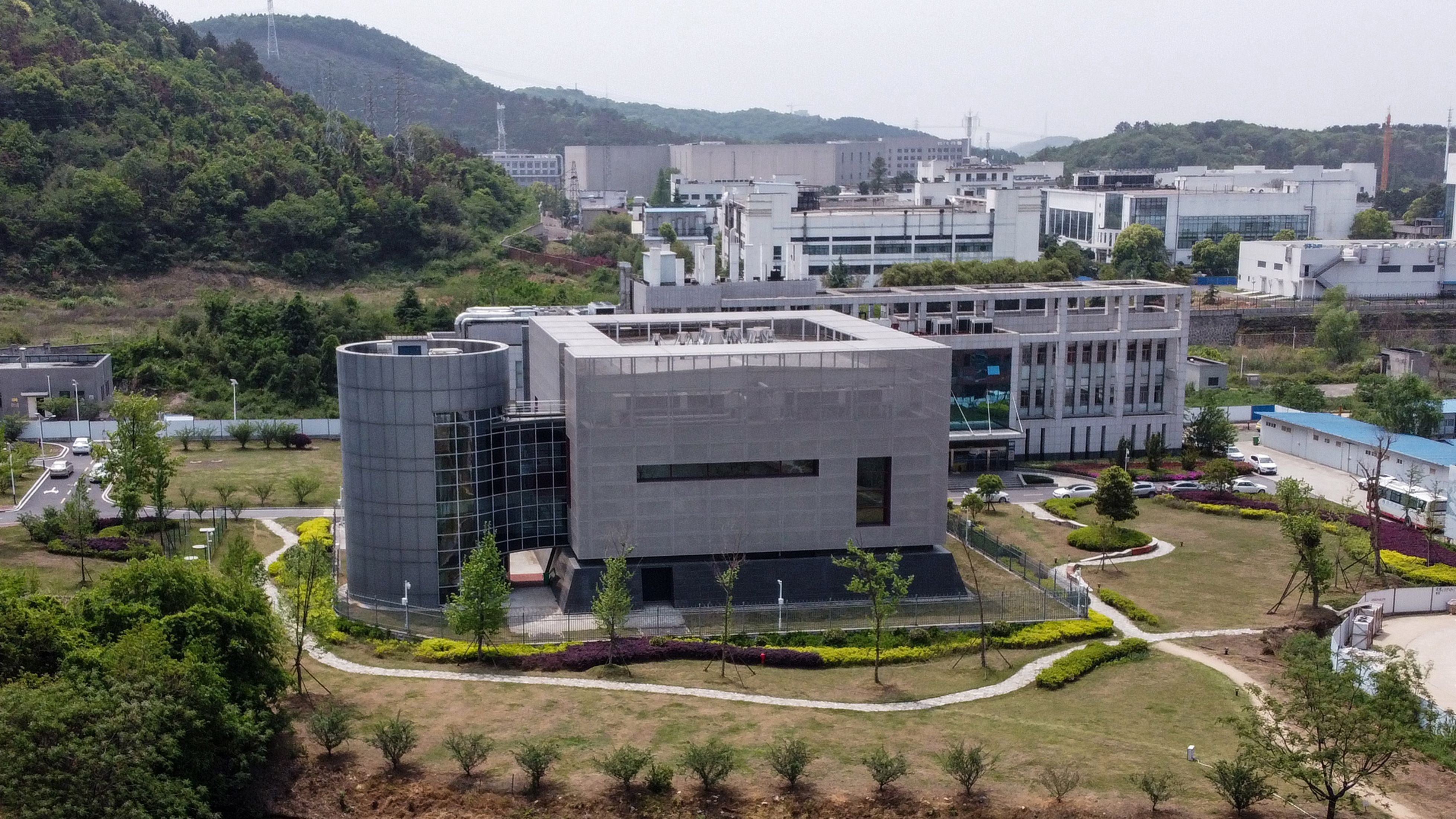 An aerial view shows the P4 laboratory at the Wuhan Institute of Virology in Wuhan in China