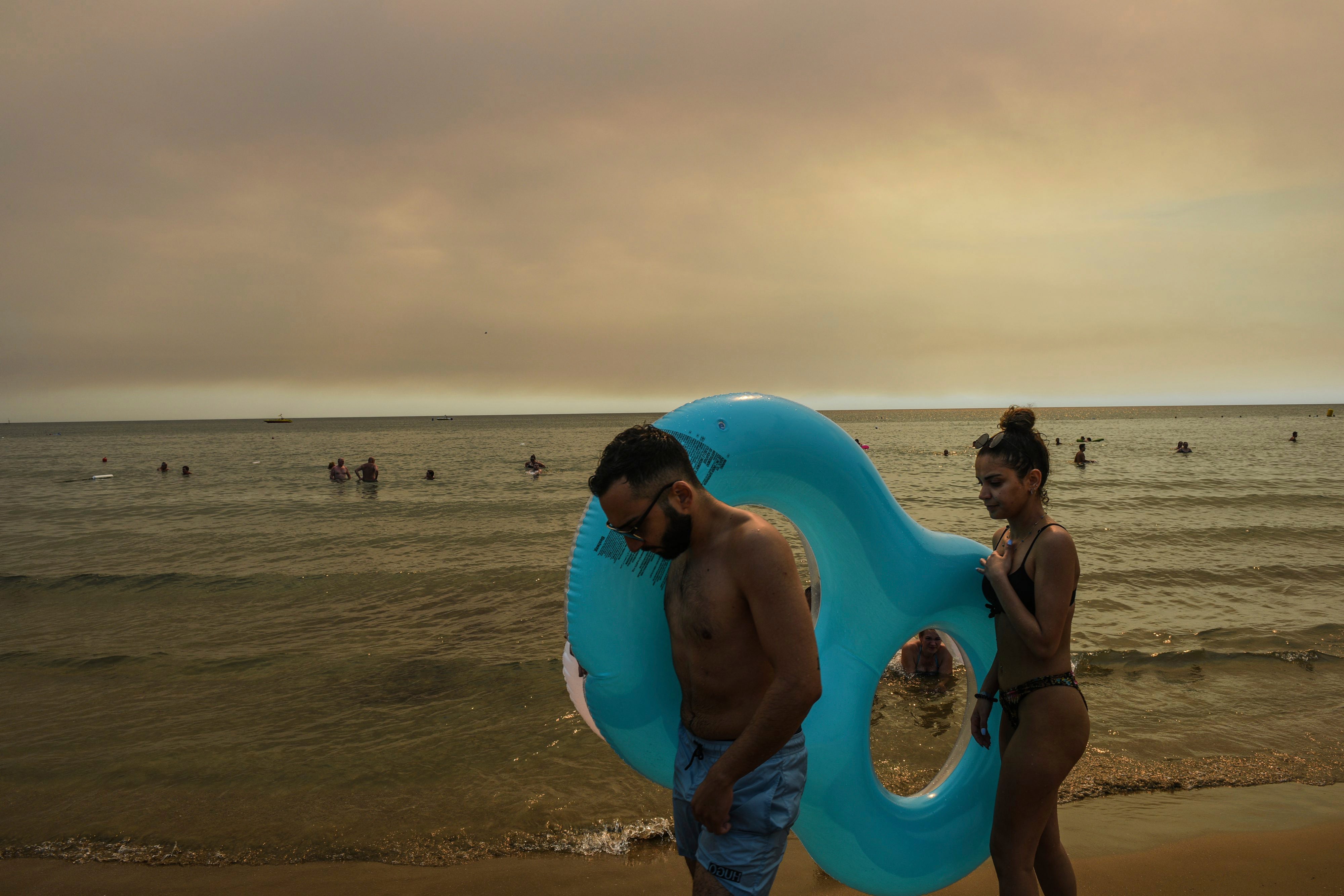 People on a beach in Manavgat, Antalya, Turkey