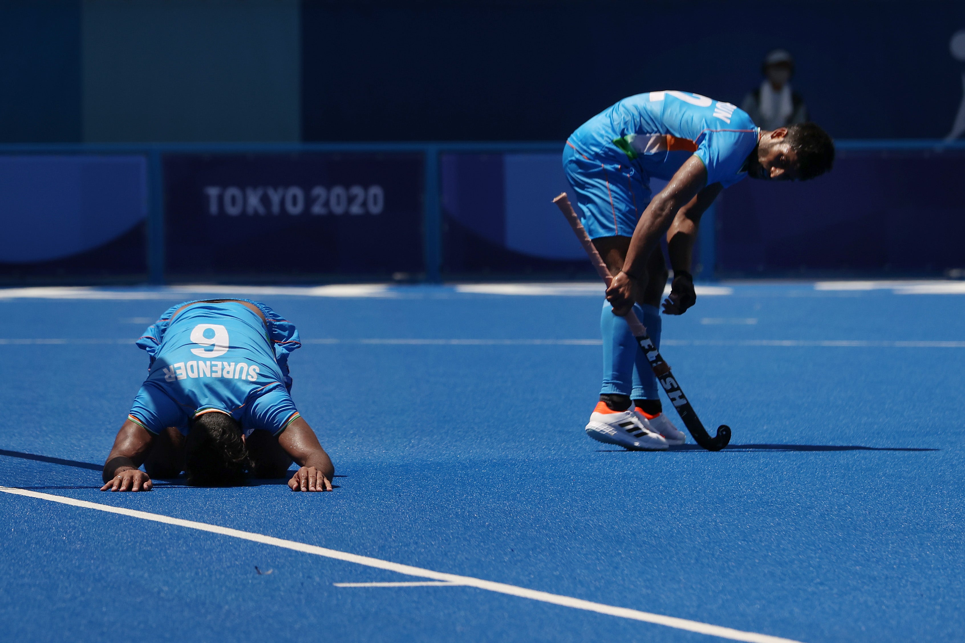 Surender Kumar of Team India reacts