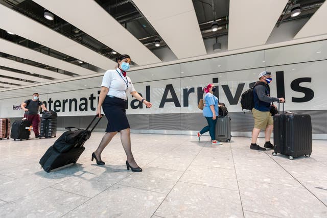 <p>Arrivals at Heathrow Airport on Tuesday</p>