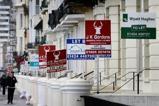 Nearly half of private landlords said they reduced or paused their tenants’ monthly rent payments last year due to the coronavirus pandemic, according to Shawbrook Bank (Gareth Fuller/PA)
