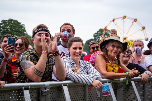 <p>Festival-goers enjoy live performances for the first time in months at Standon Calling</p>