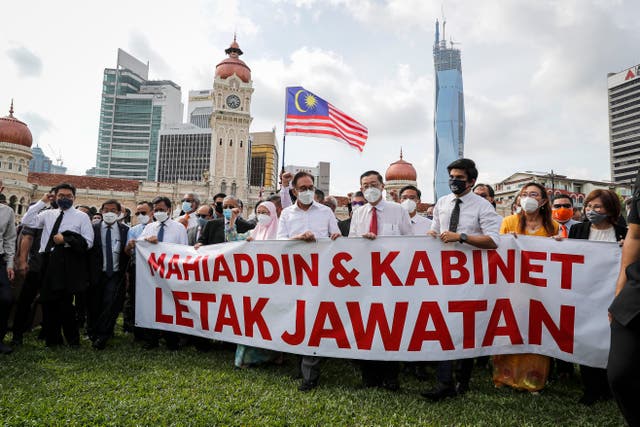 <p>Protesters are calling for the Malaysian prime minister to step down. </p>