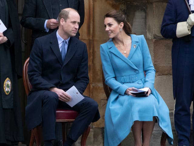 <p>Prince William and Kate Middleton attend the  Beating of the Retreat at the Palace of Holyroodhouse on May 27, 2021 </p>