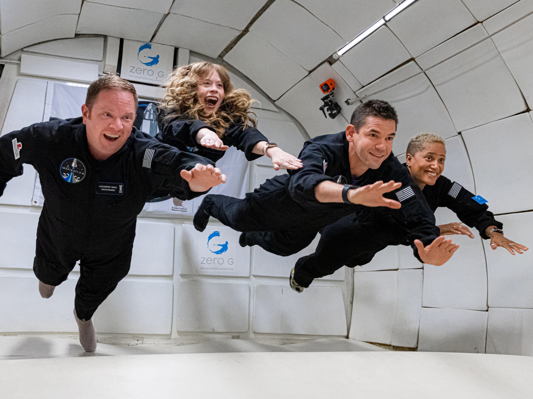 Chris Sembroski, Hayley Arceneaux, Jared Isaacman, and Dr Sian Proctor in ‘Countdown: Inspiration4 Mission to Space'