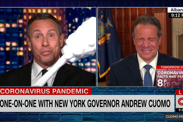<p>Chris Cuomo and brother Andrew Cuomo</p>