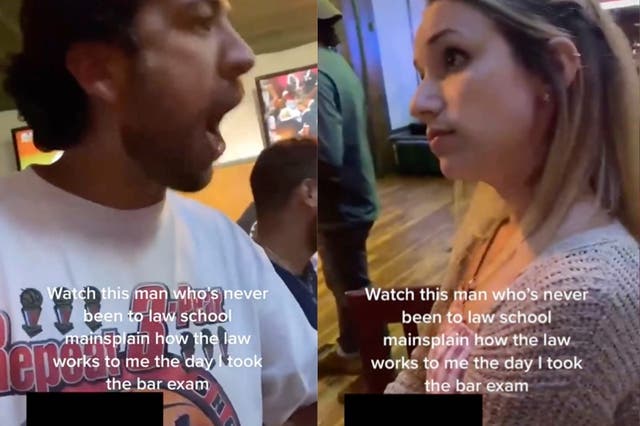 <p>Law student goes viral after sharing clip of man ‘mansplaining’ law on day she took bar exam</p>