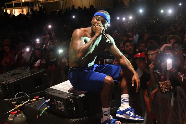 <p>File image: DaBaby performs during DaBaby + Friends Concert on 17 April 2021</p>