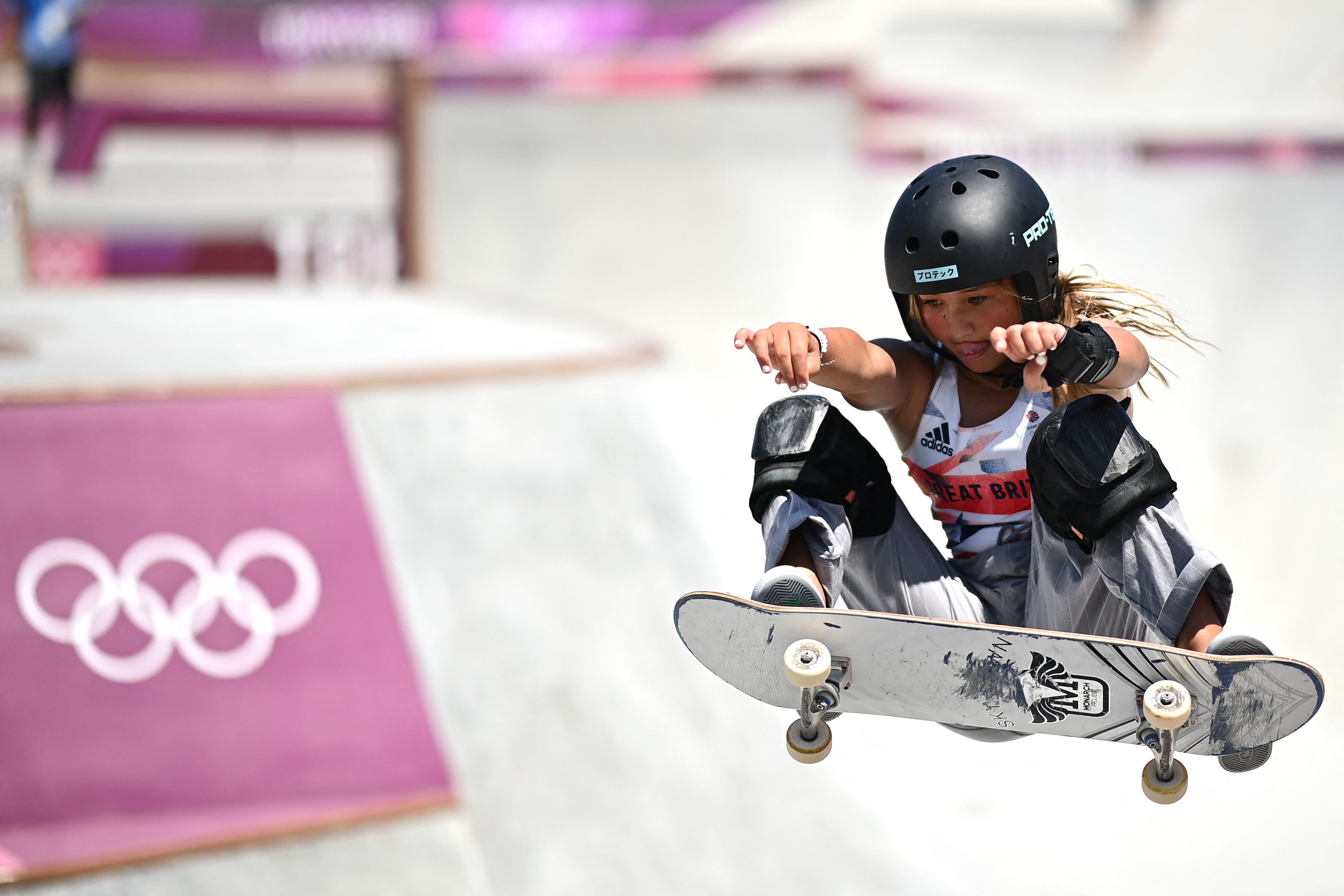 Sky Brown in action during the women’s park final