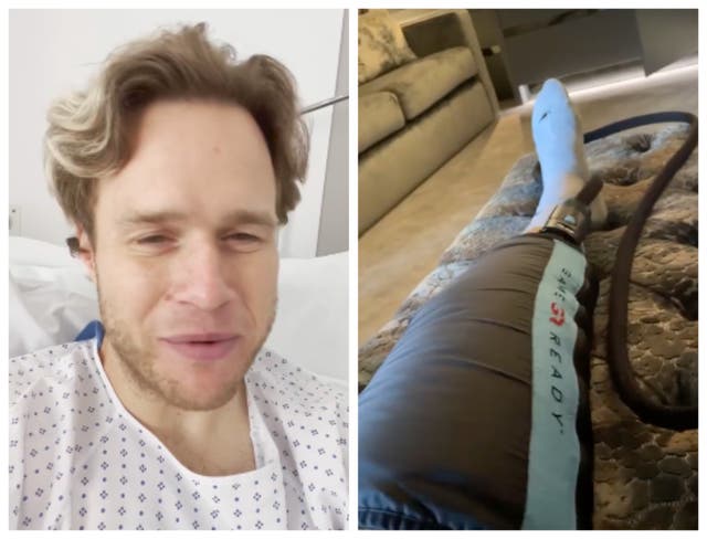 <p>Olly Murs shared an update from hospital with his fans</p>