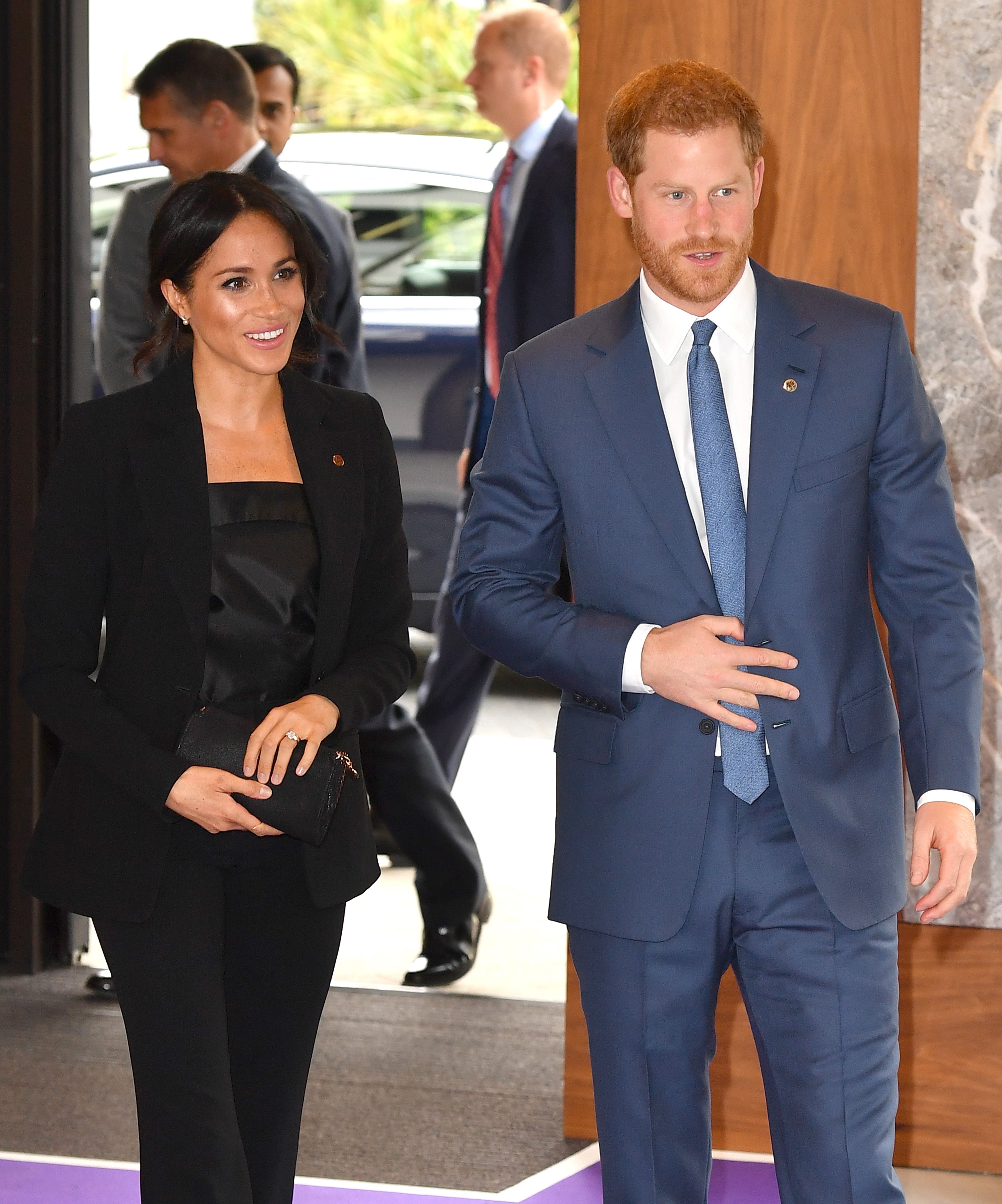 Meghan chose an all-black look for the event.
