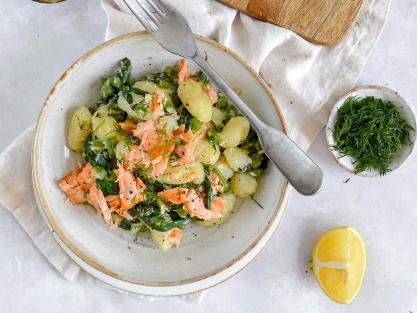 Salmon and deep greens gnocchi: ideal for a quick post training meal