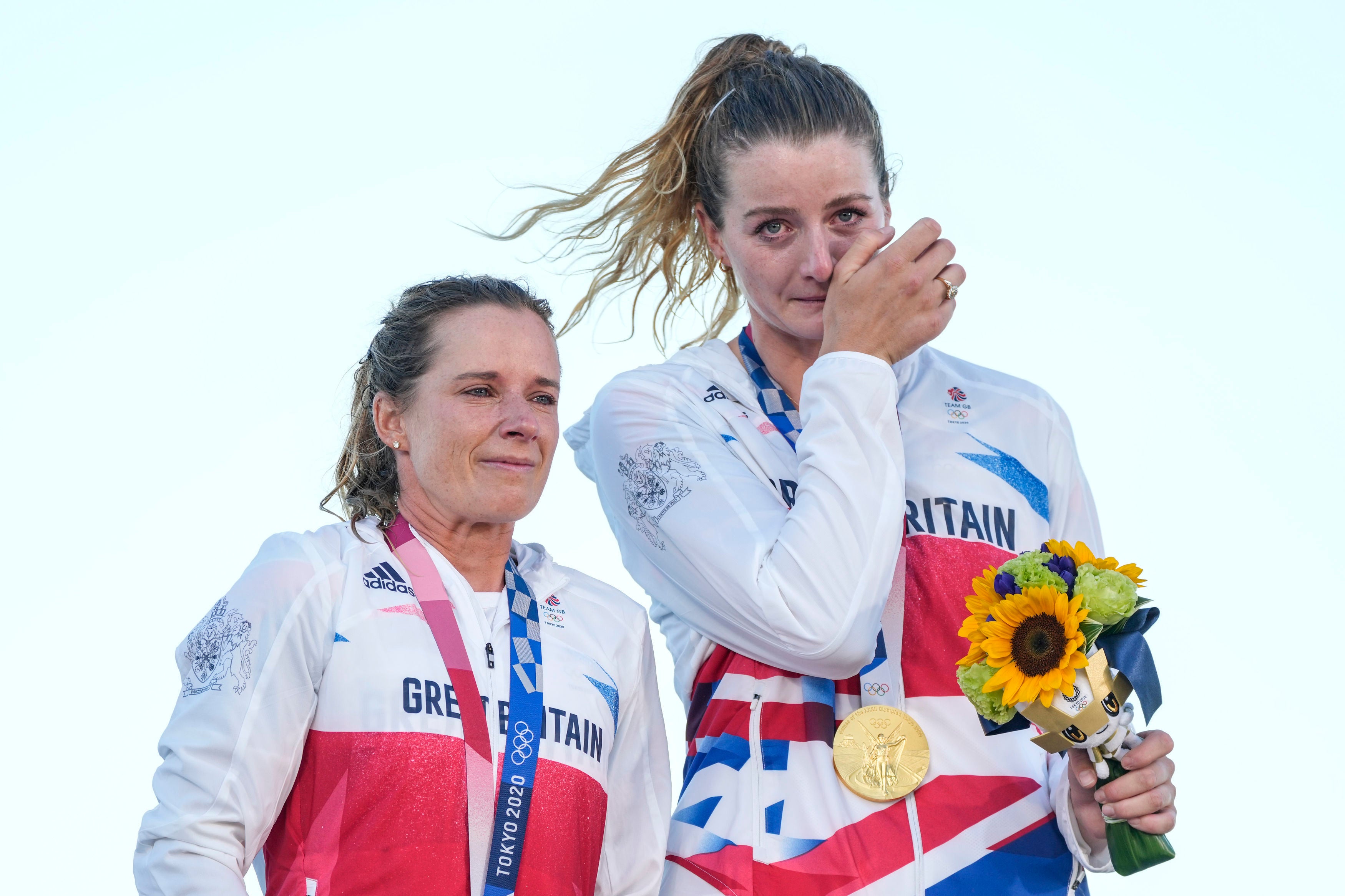 Great Britain’s Hannah Mills and Eilidh McIntyre dominated the field to win gold (AP Photo/Gregorio Borgia)