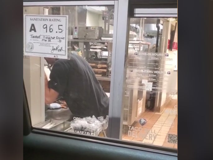 A video shows a worker allegedly falling asleep