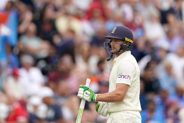 Jos Buttler walks off after being caught out during day one (Tim Goode/PA)