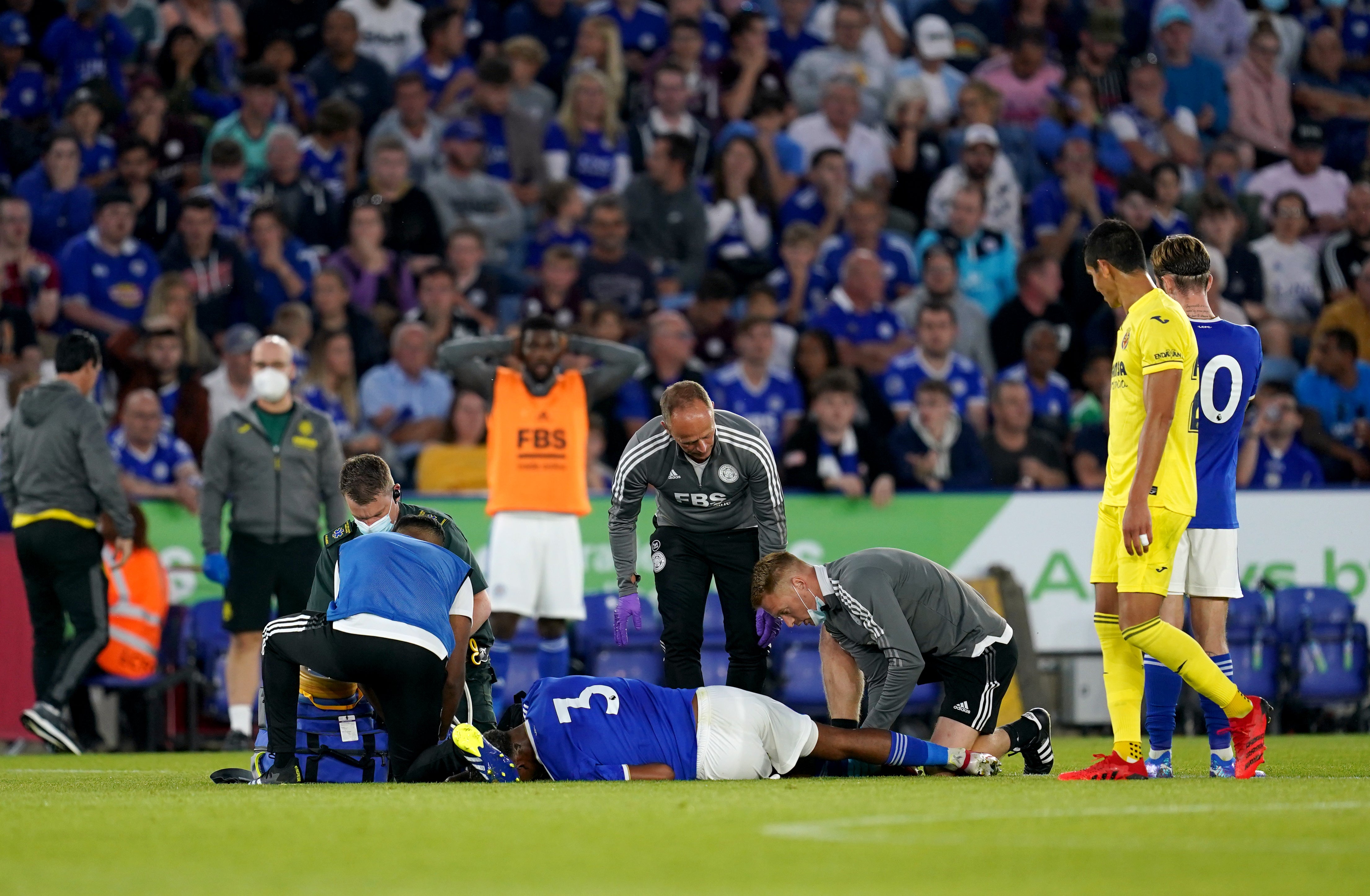 Leicester’s Wesley Fofana has confirmed he has fractured his fibula. (David Davies/PA)